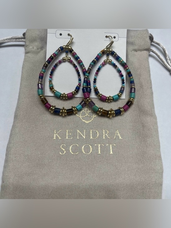 Kendra Scott Jewelry - 🌟Kendra Scott Bree Multicolor Beaded Teardrop Earrings - Gold Accents 🌟Like New🌟